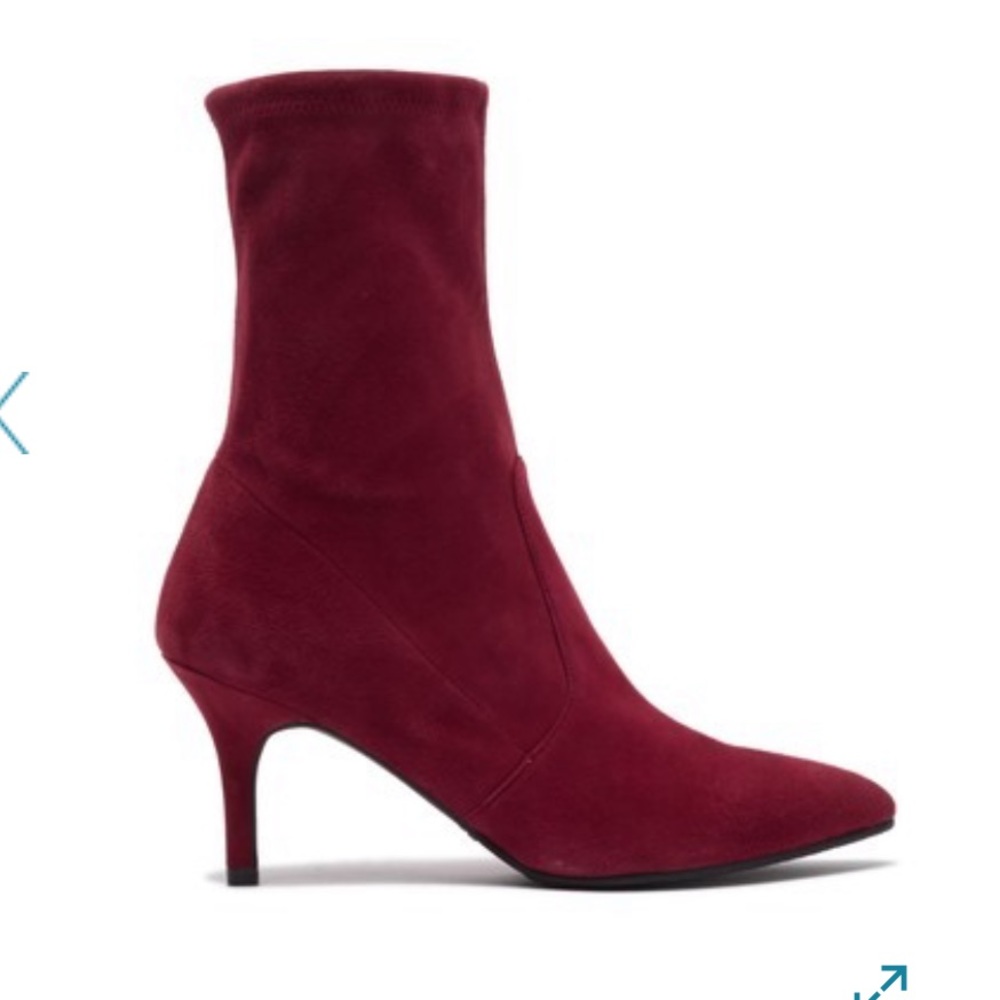 Stuart Weizman Cling Stretch Sock Suede Booties